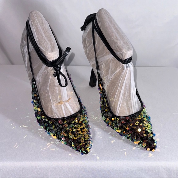 I.N.C. International Concepts Womens Sandaze Ankle-Tie Pointed Pumps - Picture 3 of 6